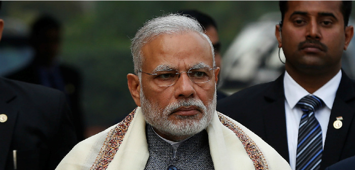 Modi at the Parliament House, New Delhi, Jan. 31, 2017. Adnan Abidi/Reuters