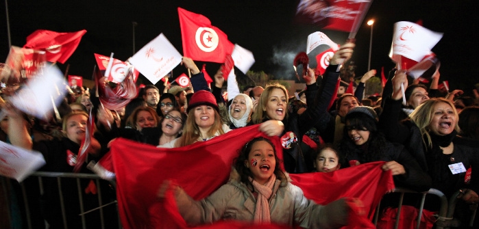 Tunisians rallying for Nidaa Tounes party, Tunis, Dec. 21, 2014. Anis Mili/Reuters